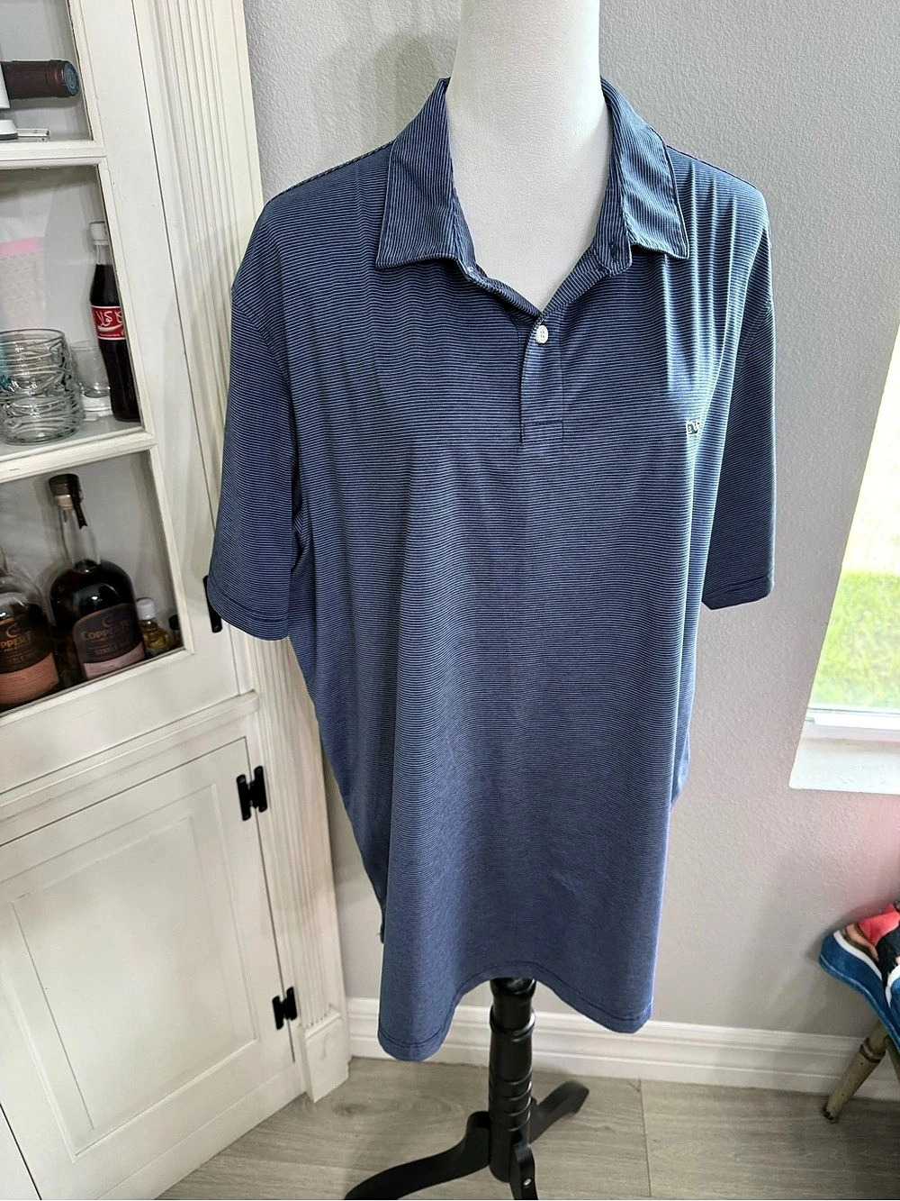 Vineyard Vines Sankaty Performance Polo Blue & White XXL